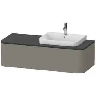 Duravit Happy D.2 Plus Тумба подвесная 130x55х35.4см, с раковиной и 1 ящиком, DX, цвет: stone grey satin matt
