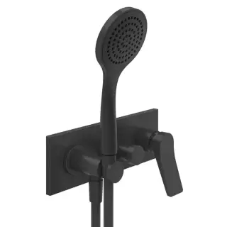 Gessi Rilievo Встраиваемый смеситель для ванны на 2 источника, с душевой лейкой и переключателем, внешняя часть, цвет: black XL