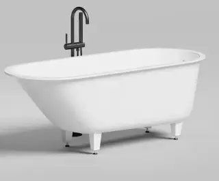 Salini ORNELLA KIT Встраиваемая ванна 1600х700х600мм, &quot;Up&Down&quot;, сифон, щелевой слив-перелив, мат-л: S-Sense, белый глянец Фурнитура: белая + Oval