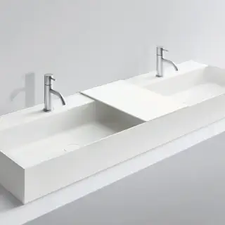 NOORTH milldue edition Раковина 26.5х47.2х12 см, с 1 отв.,  двойная, накладная, цвет: белый