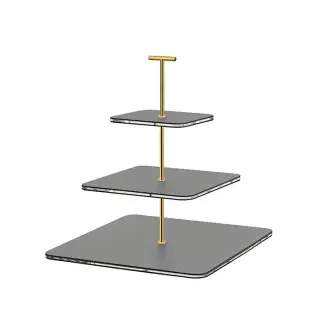 ADJ Сервировочная стойка 30x30xH35см., ручка &quot;Т&quot;, цвет: серый/фурнитура золото