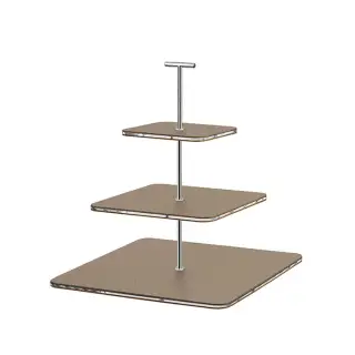 ADJ Сервировочная стойка 30x30xH35см., ручка &quot;Т&quot;, цвет: капучино/фурнитура хром