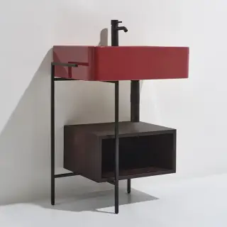 Simas Ratio Раковина чаша подвесная 75x46xh18 см, с 1 отв. для смесителя, без перелива, цвет: rubino