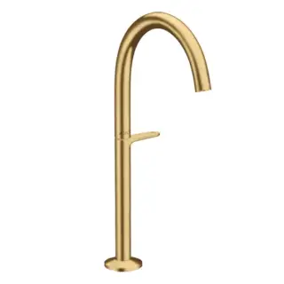 Axor One Смеситель для раковины Sel 260, на 1 отв., высокий, с донным клапаном Push-Open, цвет: шлифованное золото