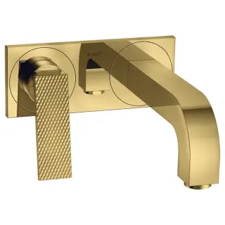 Axor Citterio Смеситель для раковины, встраиваемый, излив: 22см, с панелью, текстура, цвет: полированное золото