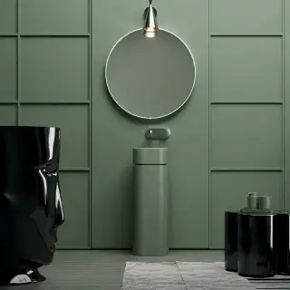 Kerasan Hako Раковина квадратная 30см, на пьедестале, без отв., цвет: verde matte