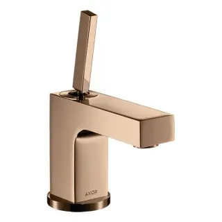 Axor Citterio Смеситель для раковины 80, на 1 отв., излив 10.4см, с донным клапаном, цвет: полированное красное золото