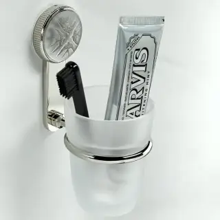 THG Hirondelles Platinum Stamped Стакан подвесной, стеклянный, цвет: Polished nickel