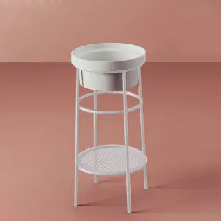 Artceram Fuori Scala Металическая структура Ø38хh83см с раковиной, без отв., Fuori Scala Ø40, напольный, цвет: белый матовый/белый глянцевый