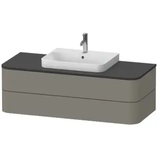 Duravit Happy D.2 Plus Тумба подвесная 130x55х40.8см, с раковиной и 2 ящиками, цвет: stone grey satin matt