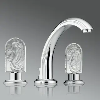 THG Naïade Смеситель для раковины, 3 отв., цвет: хром/прозрачный хрусталь