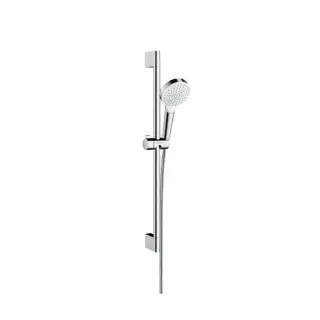 Hansgrohe Crometta Vario Unica Душевой набор: штанга 650mm, ручной душ, 1jet (Rain), EcoSmart, шланг, цвет: белый/хром