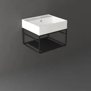 Simas Agile Структура металлическая 51x46xh28см, подвесная, для раковины с 1 отв., AG51, с 1 полкой, цвет: черный матовый