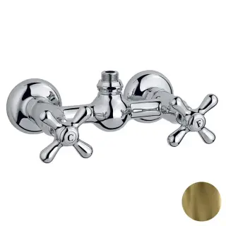 Nicolazzi Nuova Brenta Смеситель для душа с 2мя ручками, вывод сверху 1/2&quot;, без душевой лейки, цвет: бронза