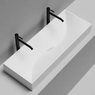 Salini Sonata Раковина накладная 120х45х13cм, без отв., без перелива, сифон, S-Stone, цвет: белый матовый