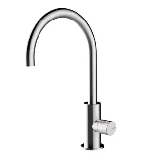 Bossini Nobu Смеситель с боковым управлением и поворотным изливом, без донного клапана, цвет: цвет: нержавеющая сталь