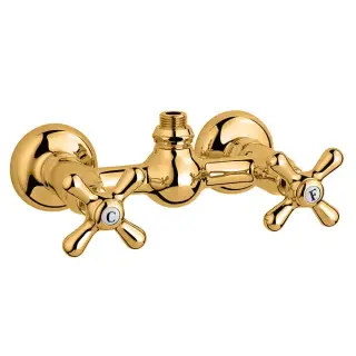 Nicolazzi Nuova Brenta Смеситель для душа с 2мя ручками, вывод сверху 1/2&quot;, без душевой лейки, цвет: Gold Brass