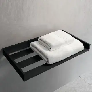Novellini Kuadra Полка для полотенец 61.2х35cм.из алюминия, цвет: черный матовый