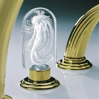 THG Naïade Cмеситель для ванны, 4 отв., цвет: золото/прозрачный хрусталь