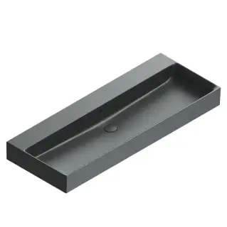 Catalano Premium Раковина 120x47см, без отв., цвет: черный матовый