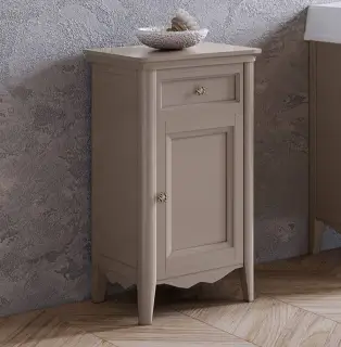 TW Veronica, Тумба 50.2/45x40/37.4 x h86.7см, 1 распашная дверка 1 выдвижной ящик, доводчики Blum (петли справа-DX), напольная, цвет: Tortora, ручки: Riflesso