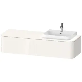 Duravit Happy D.2 Plus Тумба подвесная 160x55х35.4см, с раковиной и 2 ящиками, DX, цвет: белый глянцевый