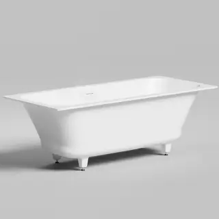 Salini Orlanda Axis Kit Встраиваемая ванна на ножках 170х75х60см., &quot;Up&Down&quot;, сифон, интегрированный слив-перелив, материал: S-Stone, цвет: белый матовый