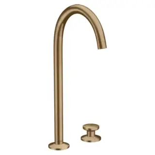 Axor One Смеситель для раковины Sel 260, на 2 отв., высокий, с донным клапаном Push-Open, цвет: шлифованная бронза