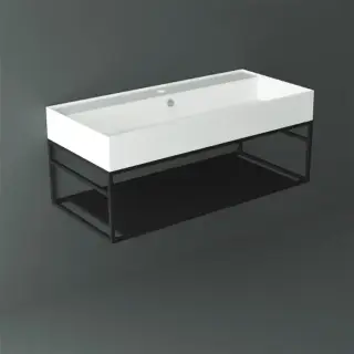 Simas Agile Структура металлическая 101x46xh28см, подвесная, для раковины с 1 отв., AG101, с 1 полкой, цвет: черный матовый