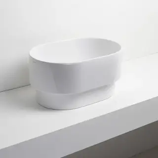 Simas Po-mo Раковина 50x33xh24см., полувстраеваемая сверху без отв., без перелива, цвет: белый