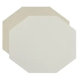 ADJ Плейсмат 44.5х38см., шестиугольный, натуральная кожа, цвет: белый/панна котта