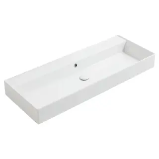 Simas Agile Раковина подвесная 121х46 см, с переливом, без отв. под смеситель, цвет: белый