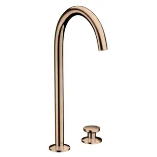 Axor One Смеситель для раковины Sel 260, на 2 отв., высокий, с донным клапаном Push-Open, цвет: полированное красное золото