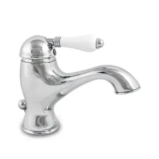 Nicolazzi P.m. Blanc Смеситель для раковины однорычажный, с донным клапаном, ручки белая керамика, цвет: хром