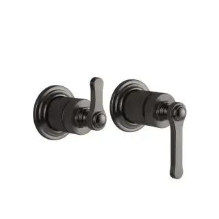 Gessi Venti20 Смеситель для душа, встраиваемый, с переключателем на 2 положения, внешняя часть, цвет: Black Metal Brushed PVD