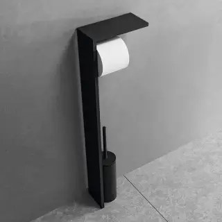 Novellini Kuadra Стойка с держателем т/б и ершиком для унитаза,, цвет: черный матовый