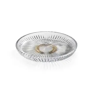 3SC Elegance Лоток настольный d22хh2,5 см, цвет: прозрачный хрусталь/латунь сатинированная матовая