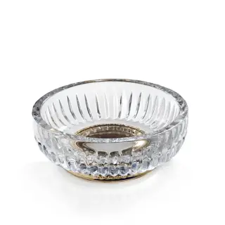 3SC Elegance Мыльница настольная d11,5хh4 см, цвет: прозрачный хрусталь/латунь сатинированная матовая