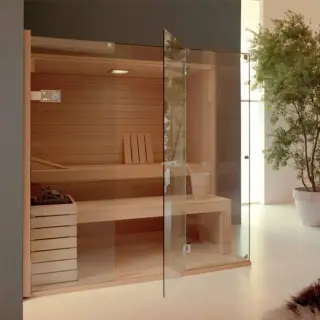 Effegibi Sky Corner 60 Сауна 200x150x201см., угловая DX, цвет: канадский хемлок