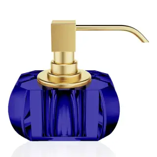 Decor Walther KR SSP Kristall Дозатор для жидкого мыла, настольный, цвет:Capri Blue/золото матовое