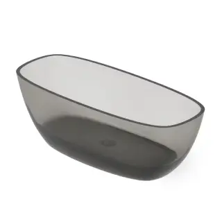 Dea Design Soul Ванна 170х72х56см., отдельностоящая, Glasstech, прозрачная смола, цвет: Smoky Black R4