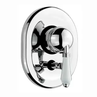 Nicolazzi P.m. Blanc Встраиваемый смеситель для душа с переключением, 2 источника, ручки белая керамика, цвет: хром