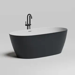 Salini Sofia Ванна отдельностоящая 170x81.5x60.5см., донный клапан &quot;Up&Down&quot;, сифон, слив-перелив, мат-л: S-Stone, матовый, цвет: RAL 9011/белый