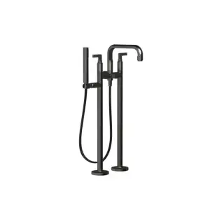 Gessi Inciso Напольный смеситель для ванны с ручным душем, цвет: Black Metal Brushed PVD