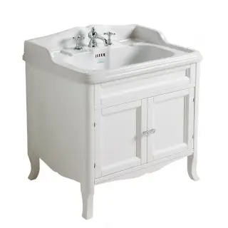 SIMAS Arcade Тумба под раковину , прямой фронт (ручки и петли цвет хром), с раковиной AR834, 70см, напольная, Цвет: белый