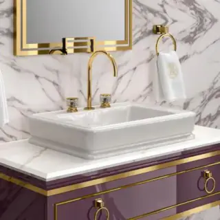 Oasis Раковина накладная, 65х47см., с 3 отв., цвет: белый