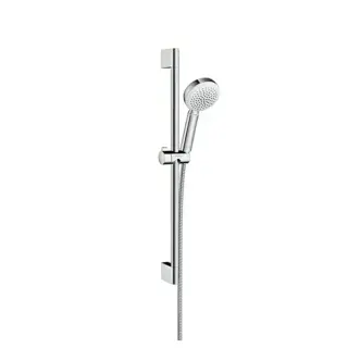 Hansgrohe Crometta Душевой набор: штанга 65см., ручной душ 100, 1jet (Rain), шланг, цвет: белый/хром