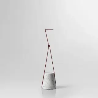 Antonio Lupi Halo Ограничитель открывания двери напольный 160х430х640 мм., база из мрамора Carrara satinato, структура Veneziano goffrato