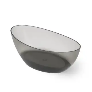 Dea Design Elegant Ванна 160x80x55см., отдельностоящая, Glasstech, прозрачная смола, цвет: Smoky Black R4