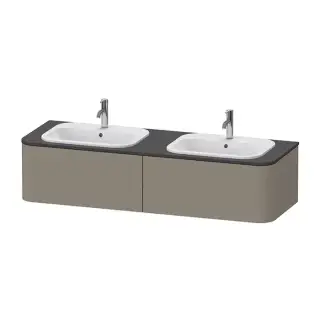 Duravit Happy D.2 Plus Тумба подвесная 160x55x35.4см, с 2 раковинами и 2 ящиками , цвет: stone grey satin matt
